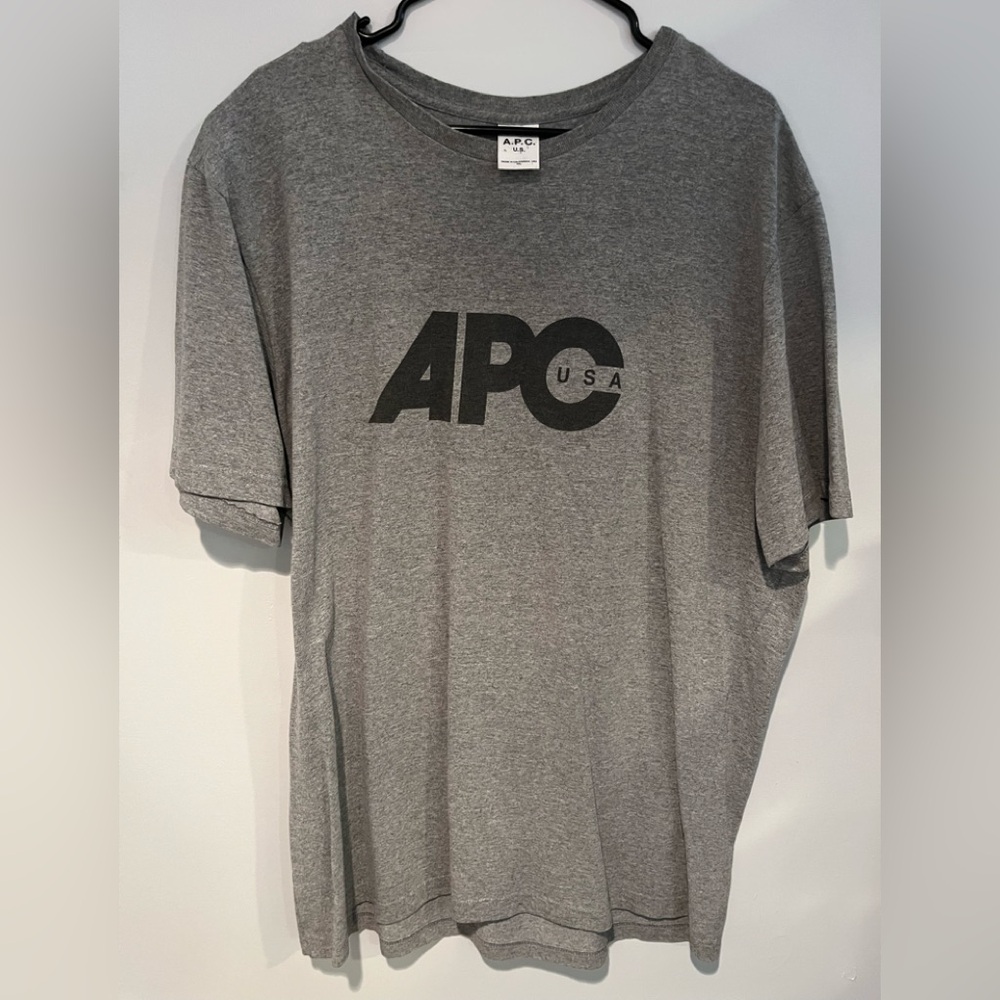 A.P.C. Gray Logo Men's T-Shirt
